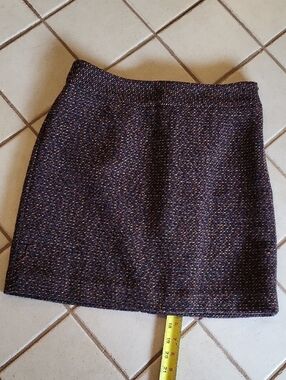 LOFT Multicolor Tweed Mini Skirt Brown, Gold, And Blue